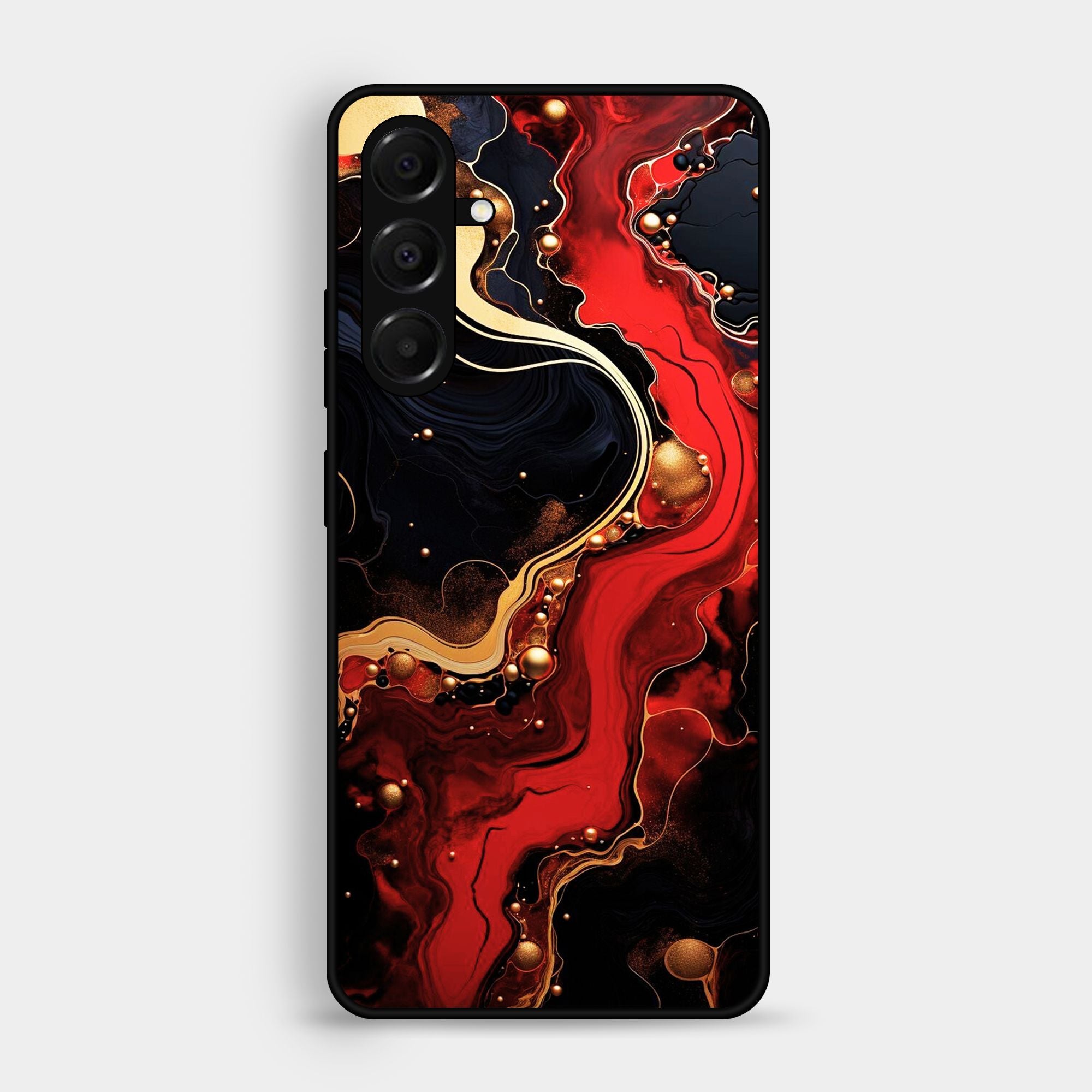 Samsung Samsung Galaxy A05s Red Gold Marble Premium Metal Printed soft Bumper shock Proof Case