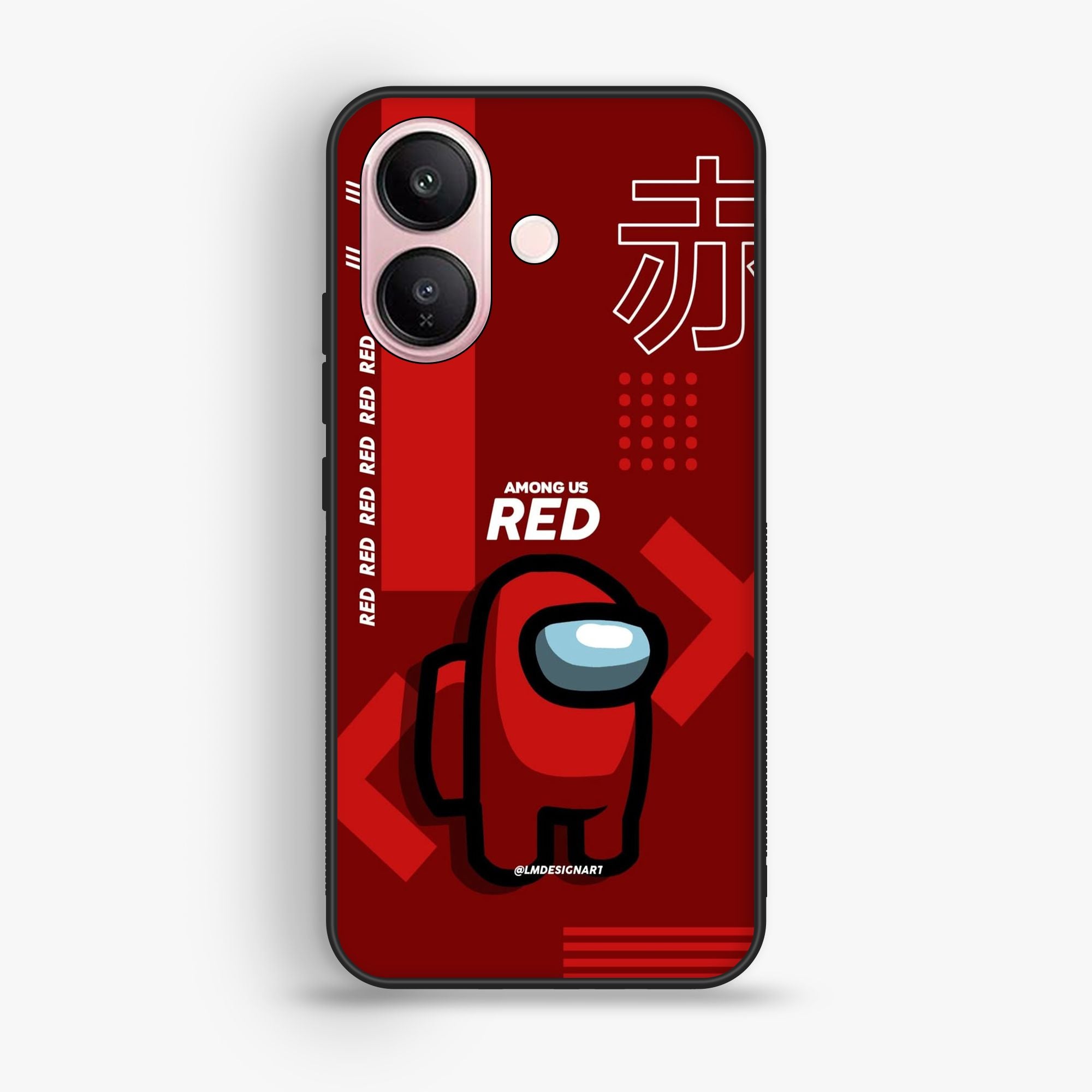 VIVO V60 Lite - A Red Robot With Background - Premium Glossy Phone Case
