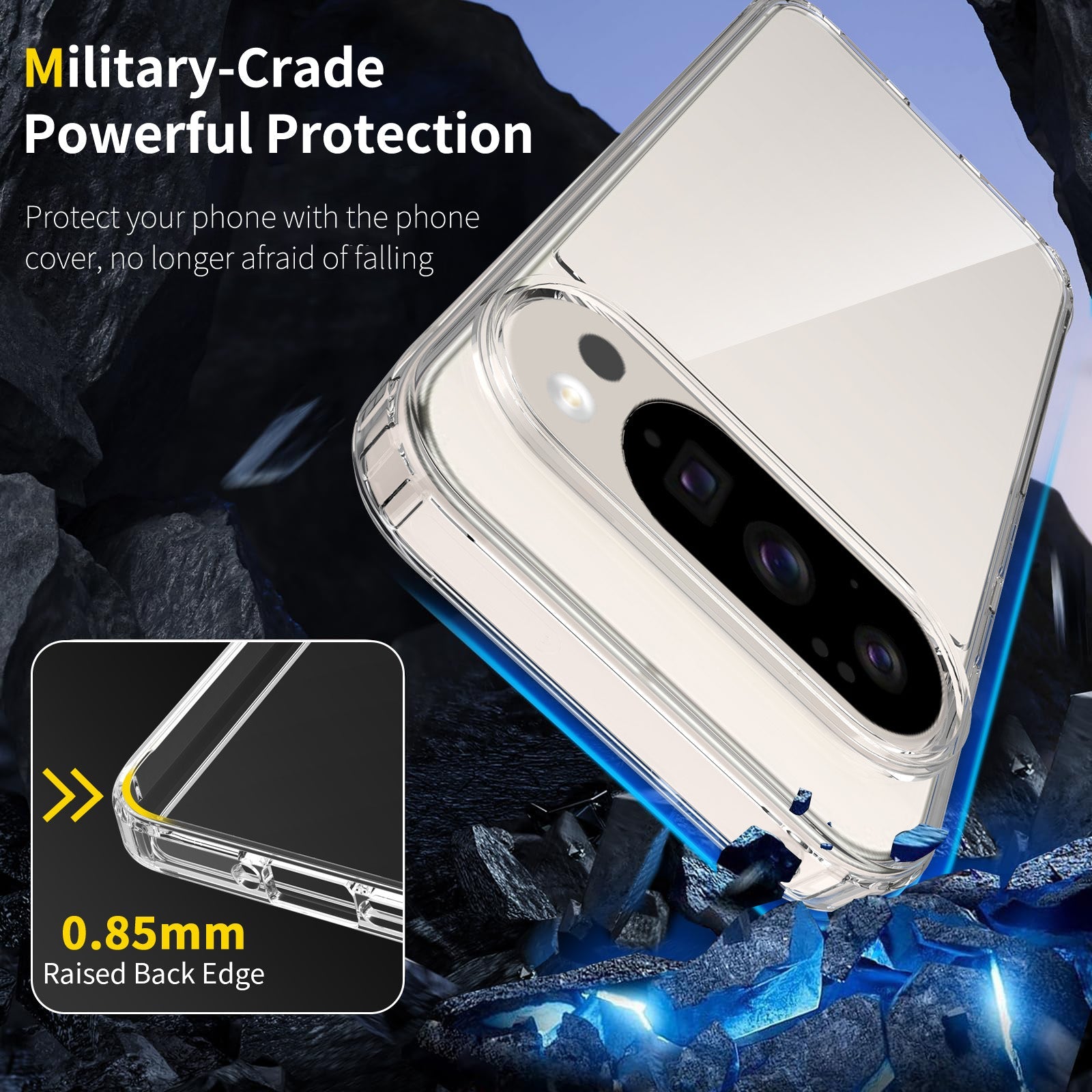 Google Pixel 10 Pro Cover - Transparent - ONation Crystal Series - Premium Quality Clear Case No Yellowing Back With Smart Shockproof Cushions 7_43fe5454-9ccb-4612-ae40-babdc68a7fc8 Google Pixel 10 Pro