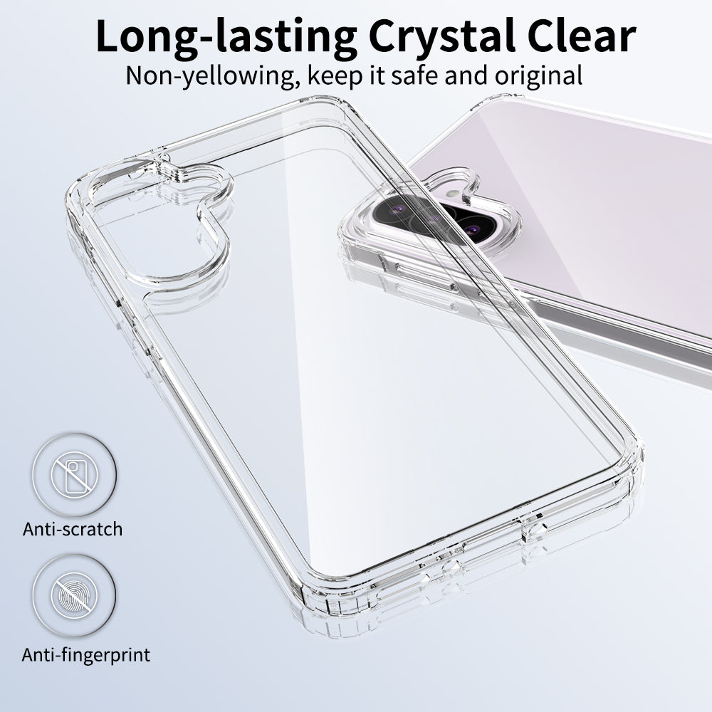 Samsung Galaxy A56 Cover - Transparent - ONation Crystal Series - Premium Quality Clear Case No Yellowing Back With Smart Shockproof Cushions