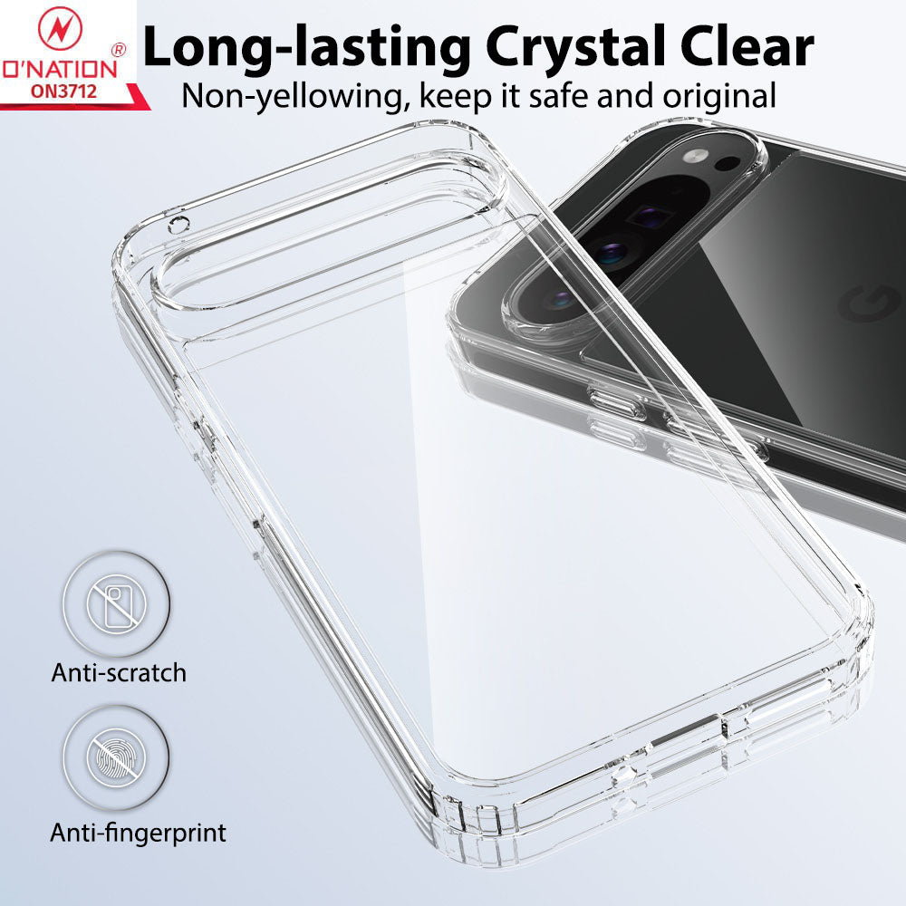 Google Pixel 9 Pro XL Cover - ONation Crystal Series - Premium Quality Clear Case No Yellowing Back With Smart Shockproof Cushions
