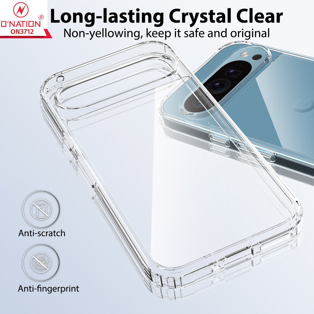 Google Pixel 9 Pro Cover - ONation Crystal Series - Premium Quality Clear Case No Yellowing Back With Smart Shockproof Cushions