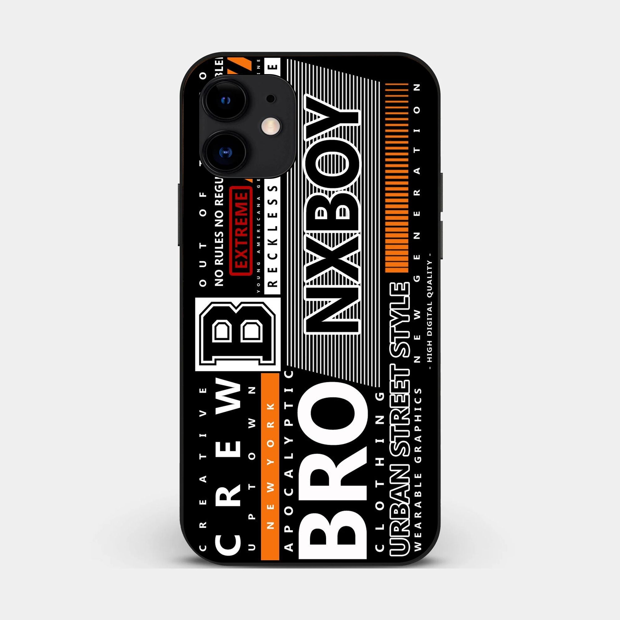 iPhone 12 Mini - A Black And White Logo - Premium Glossy Phone Case