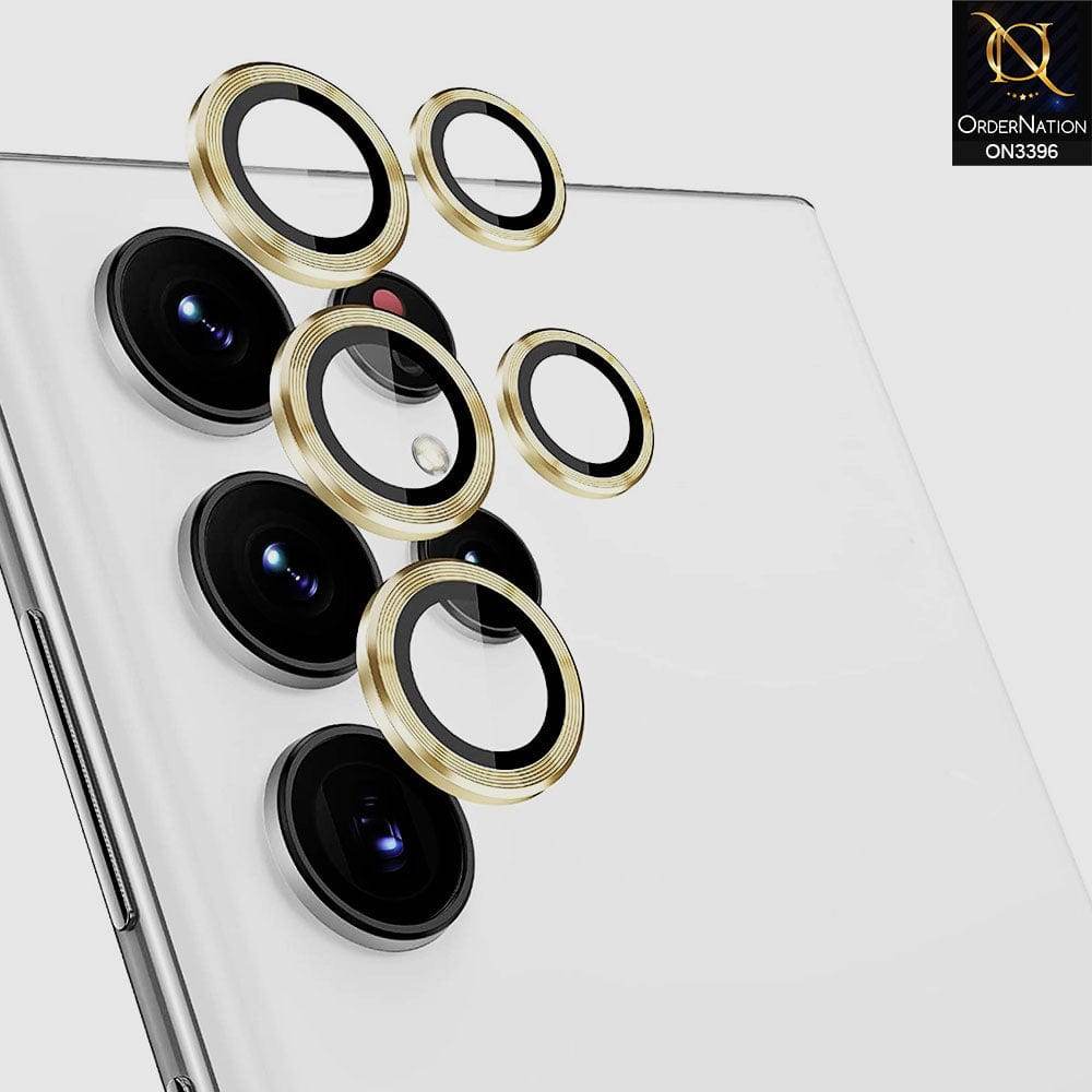 Samsung Galaxy S24 Ultra Camera Protector - Golden - Metal Ring Camera Glass Protector - Futurestore.pk