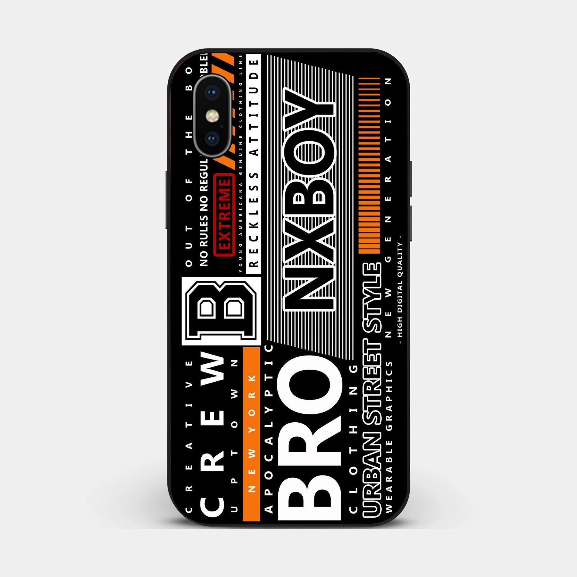 iPhone XS - A Black And White Logo - Premium Glossy Phone Case
