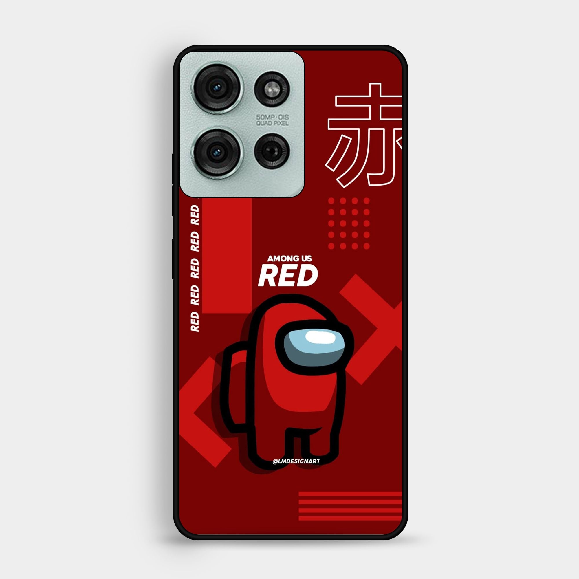Motorola Moto G75 - A Red Robot With Background - Premium Glossy Phone Case