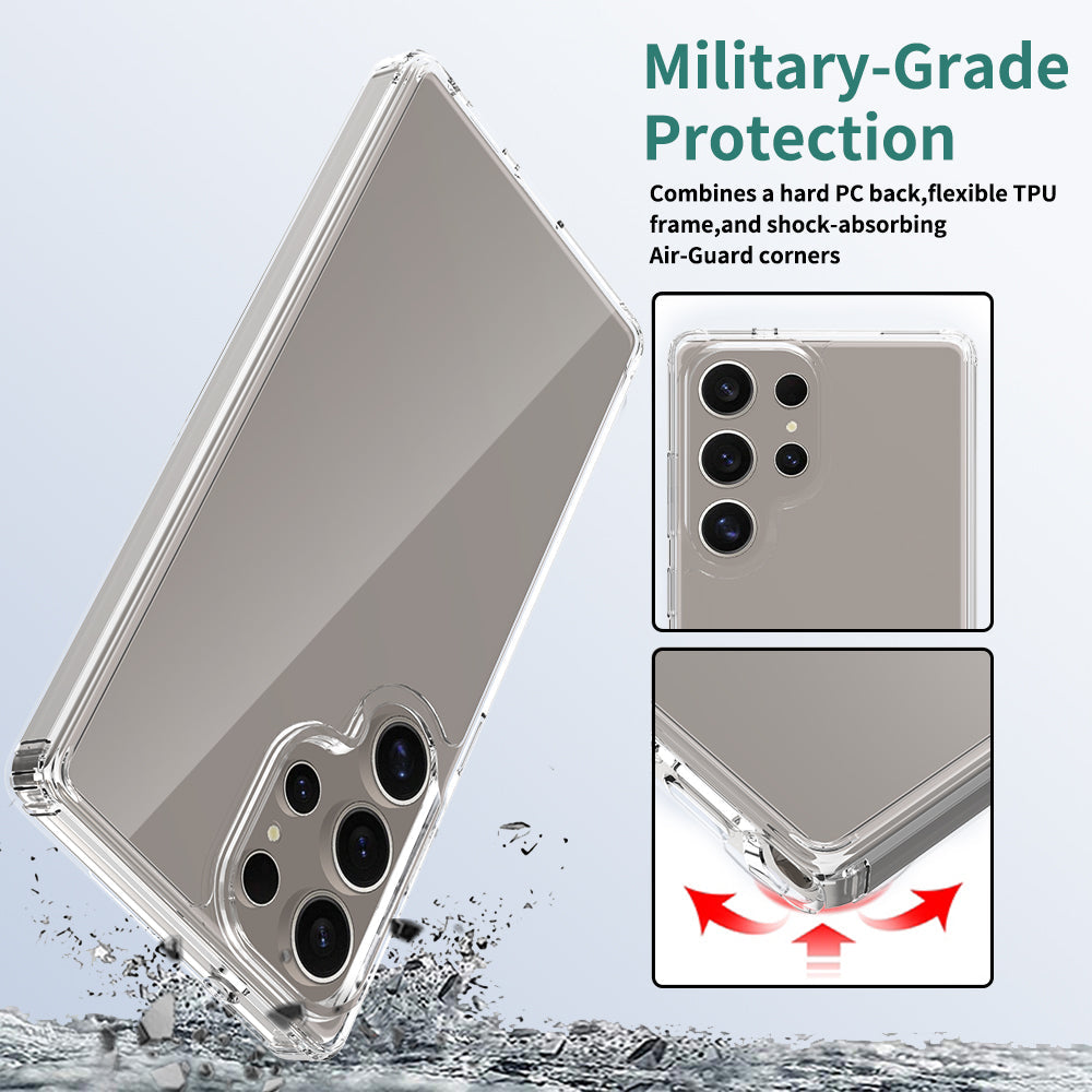 Samsung Galaxy S25 Ultra Cover - Transparent - ONation Crystal Series - Premium Quality Clear Case No Yellowing Back With Smart Shockproof Cushions