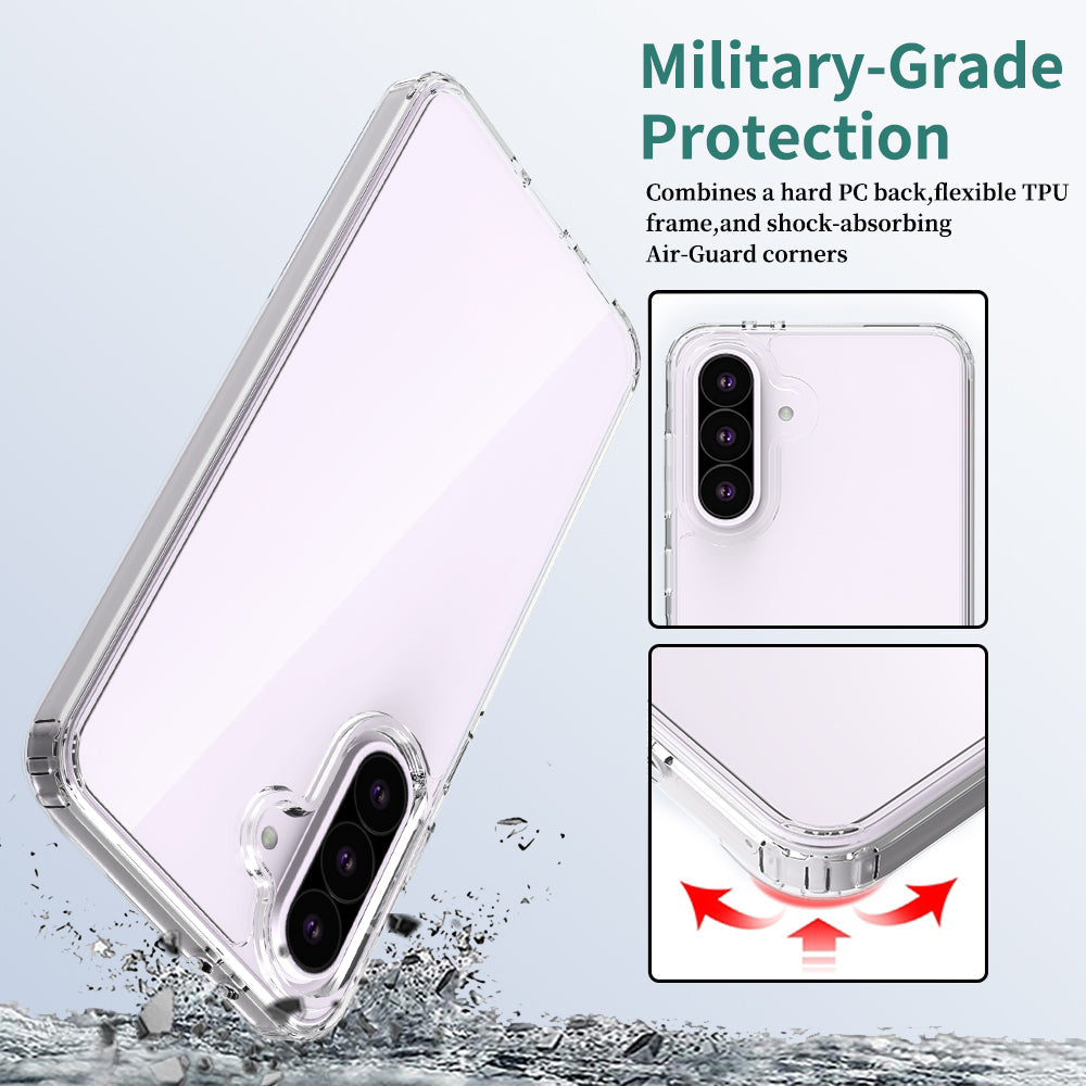 Samsung Galaxy A56 Cover - Transparent - ONation Crystal Series - Premium Quality Clear Case No Yellowing Back With Smart Shockproof Cushions