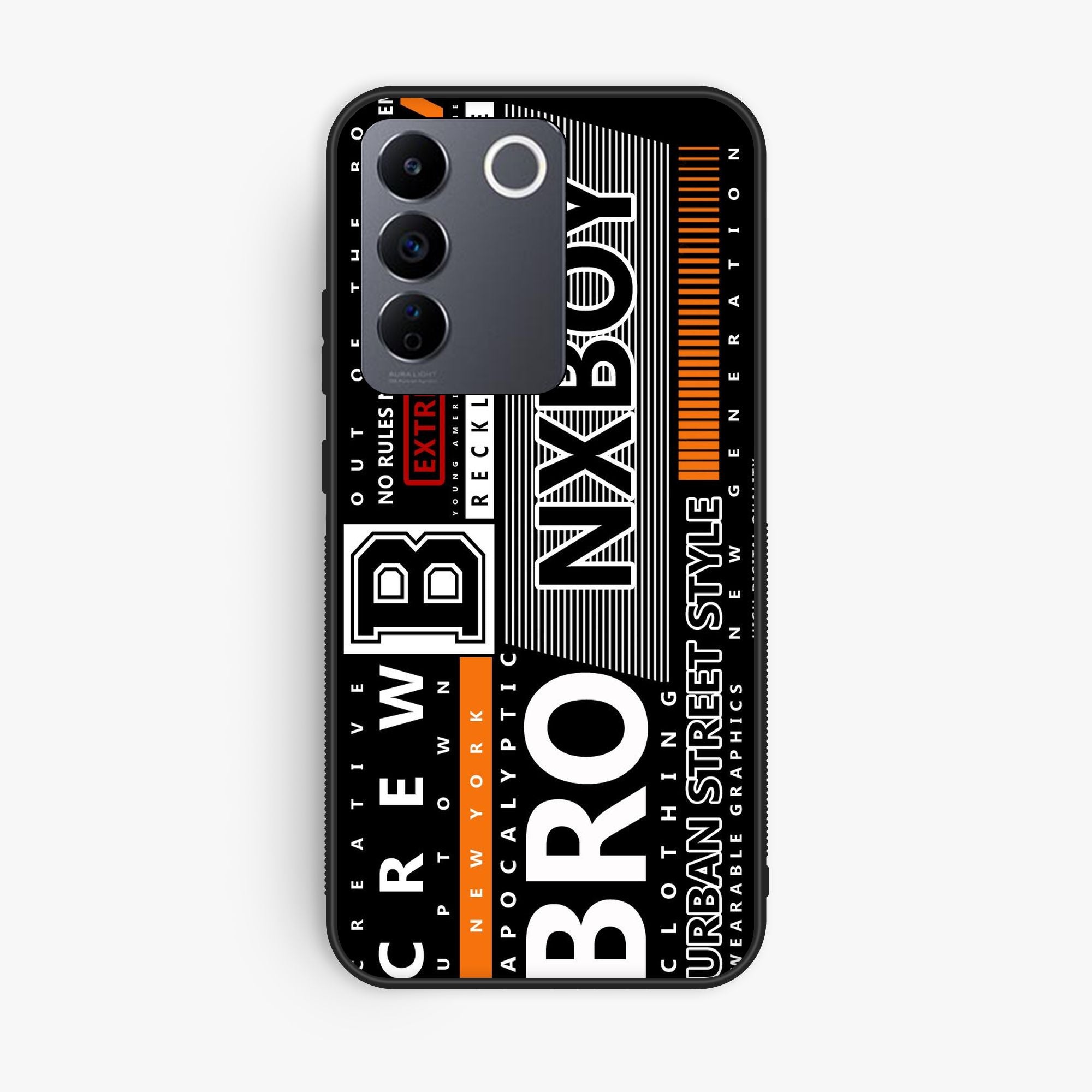 Vivo V27E A Black And White Logo - Premium Glossy Phone Case