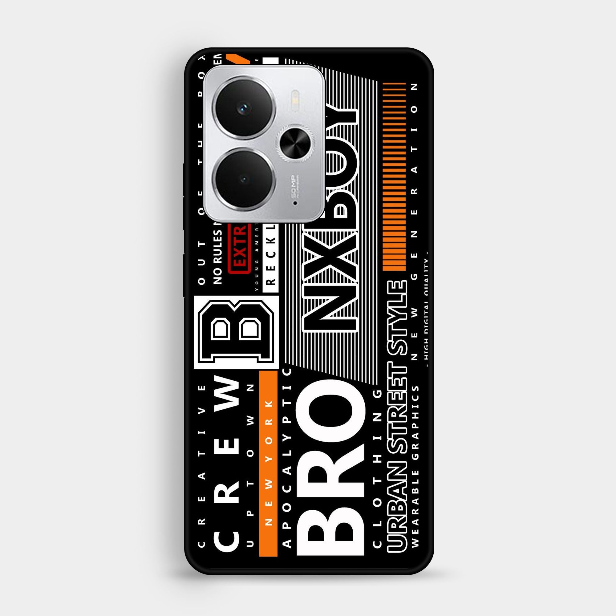 Realme 14 5G A Black And White Logo - Premium Glossy Phone Case