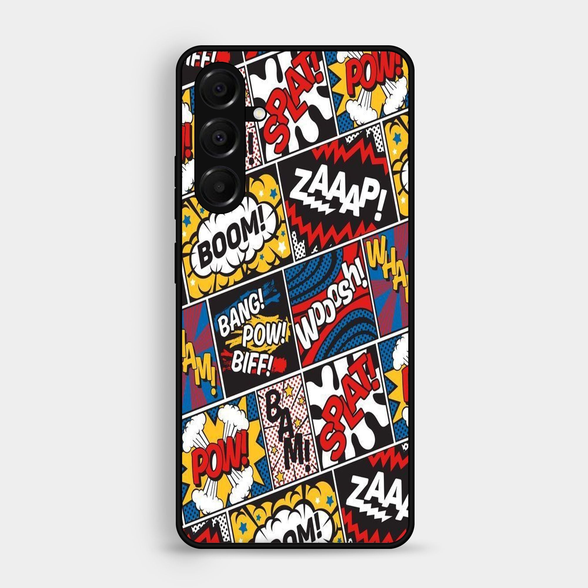 Samsung Galaxy A16 Comic Book Cover Pattern Premium Metal Printed Soft Bumper Shock Proof Case