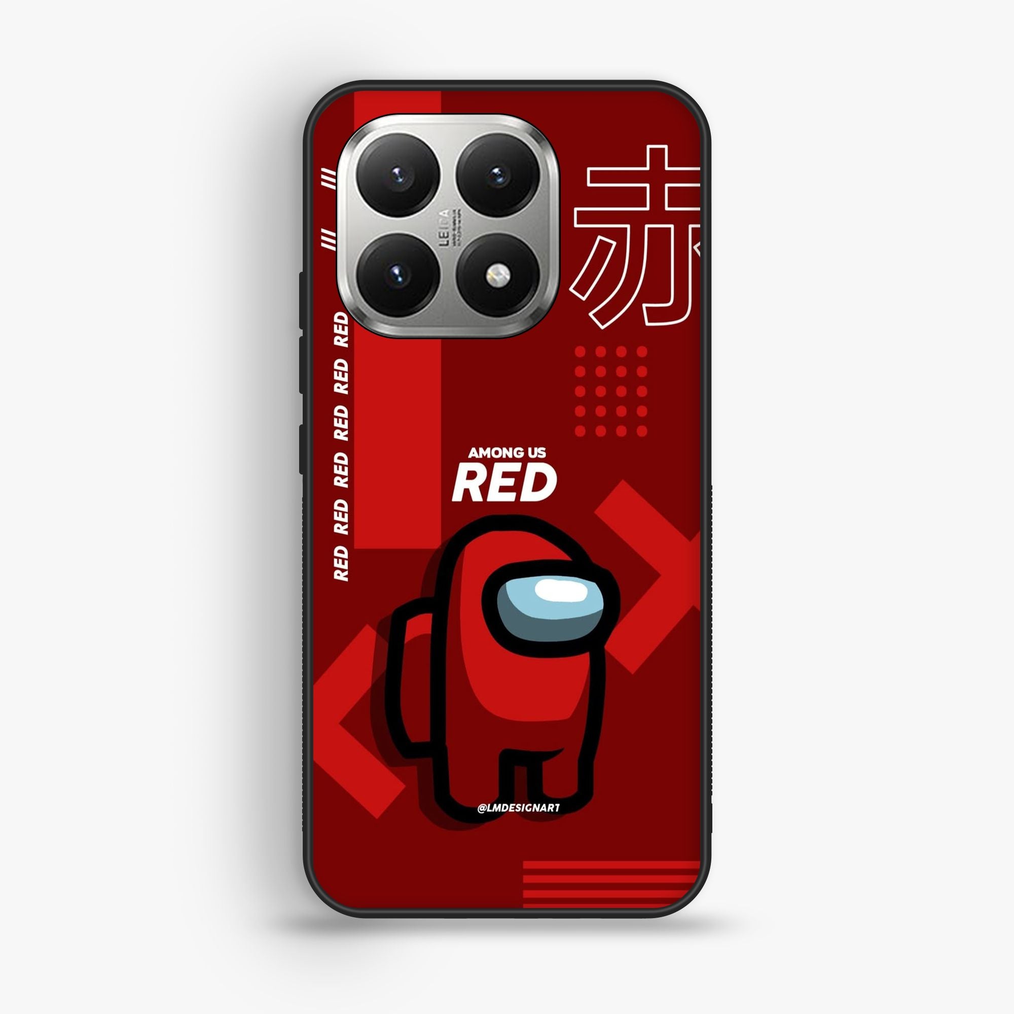 Xiaomi 15T - A Red Robot With Background - Premium Glossy Phone Case