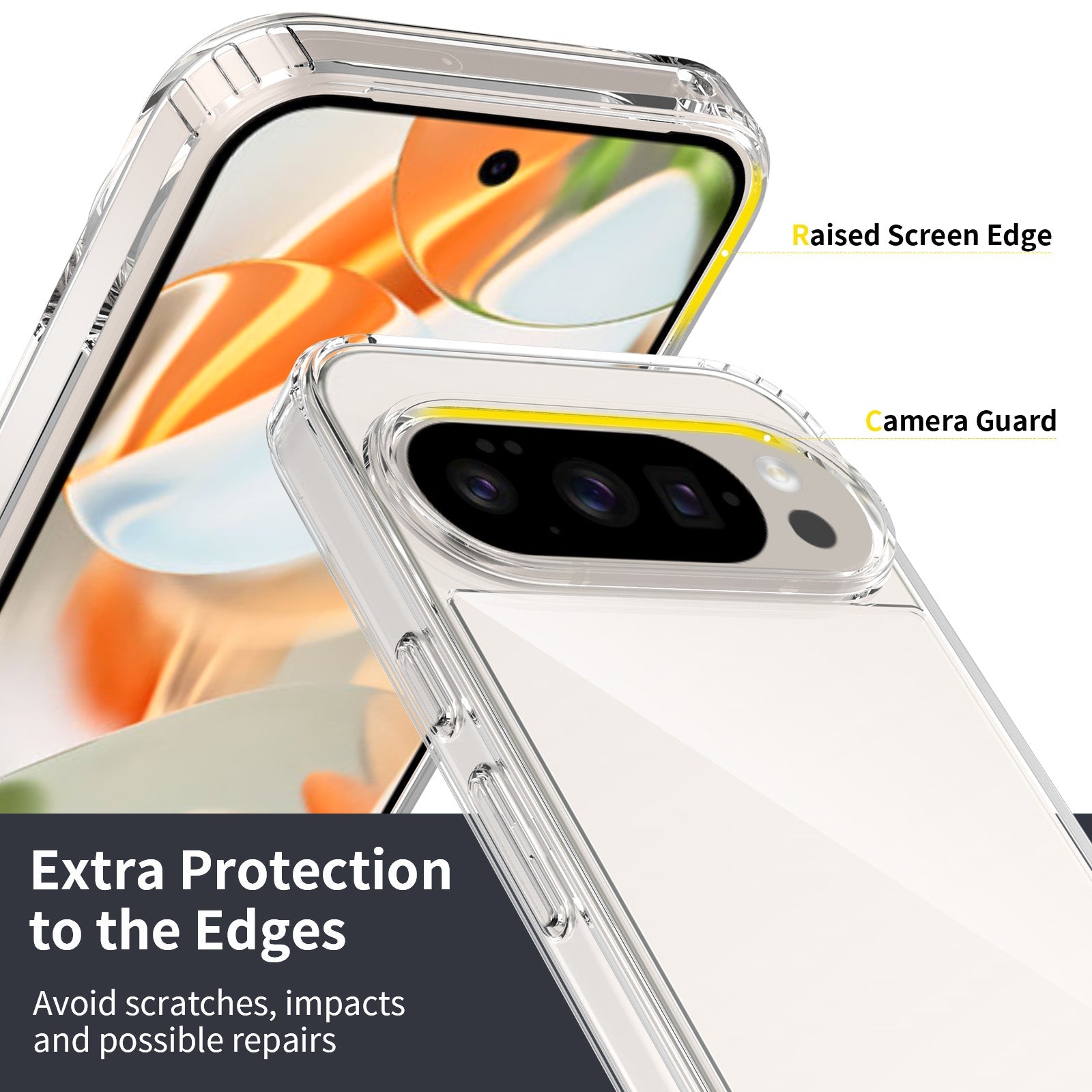 Google Pixel 10 Pro Cover - Transparent - ONation Crystal Series - Premium Quality Clear Case No Yellowing Back With Smart Shockproof Cushions 9_3253336d-4262-4f03-ba94-ee2df15dbcd8 Google Pixel 10 Pro