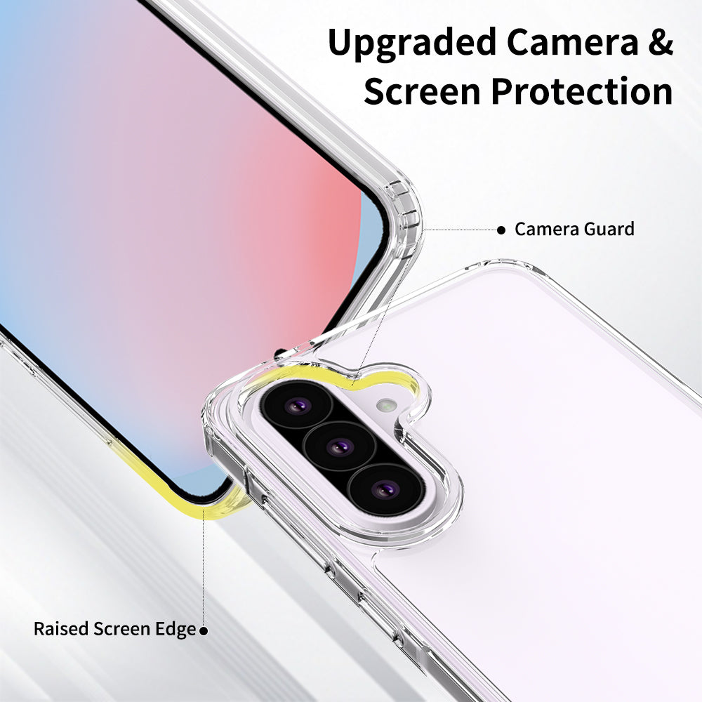 Samsung Galaxy A56 Cover - Transparent - ONation Crystal Series - Premium Quality Clear Case No Yellowing Back With Smart Shockproof Cushions