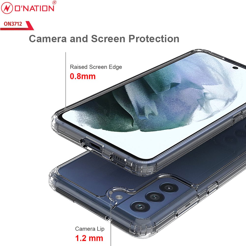 Samsung Galaxy S21 FE 5G Cover - ONation Crystal Series - Premium Quality Clear Case No Yellowing Back With Smart Shockproof Cushions