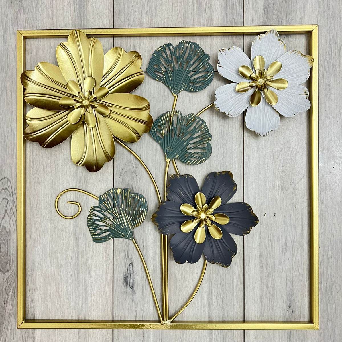Imported Premium Quality Metal Flower Frame  Elegant Decorative Wall Art - Futurestore.pk