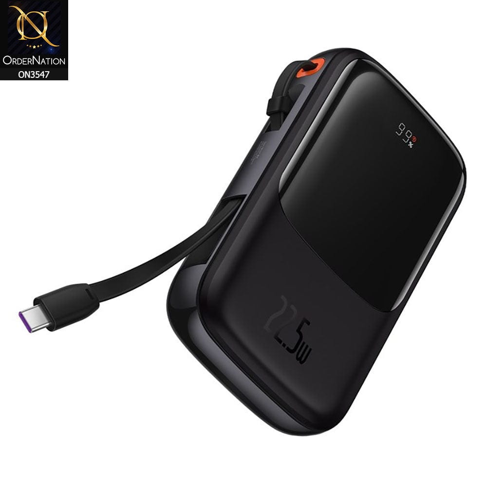 Baseus Qpow Pro Digital Display 22.5W 10,000mah TypeC Cable - Black