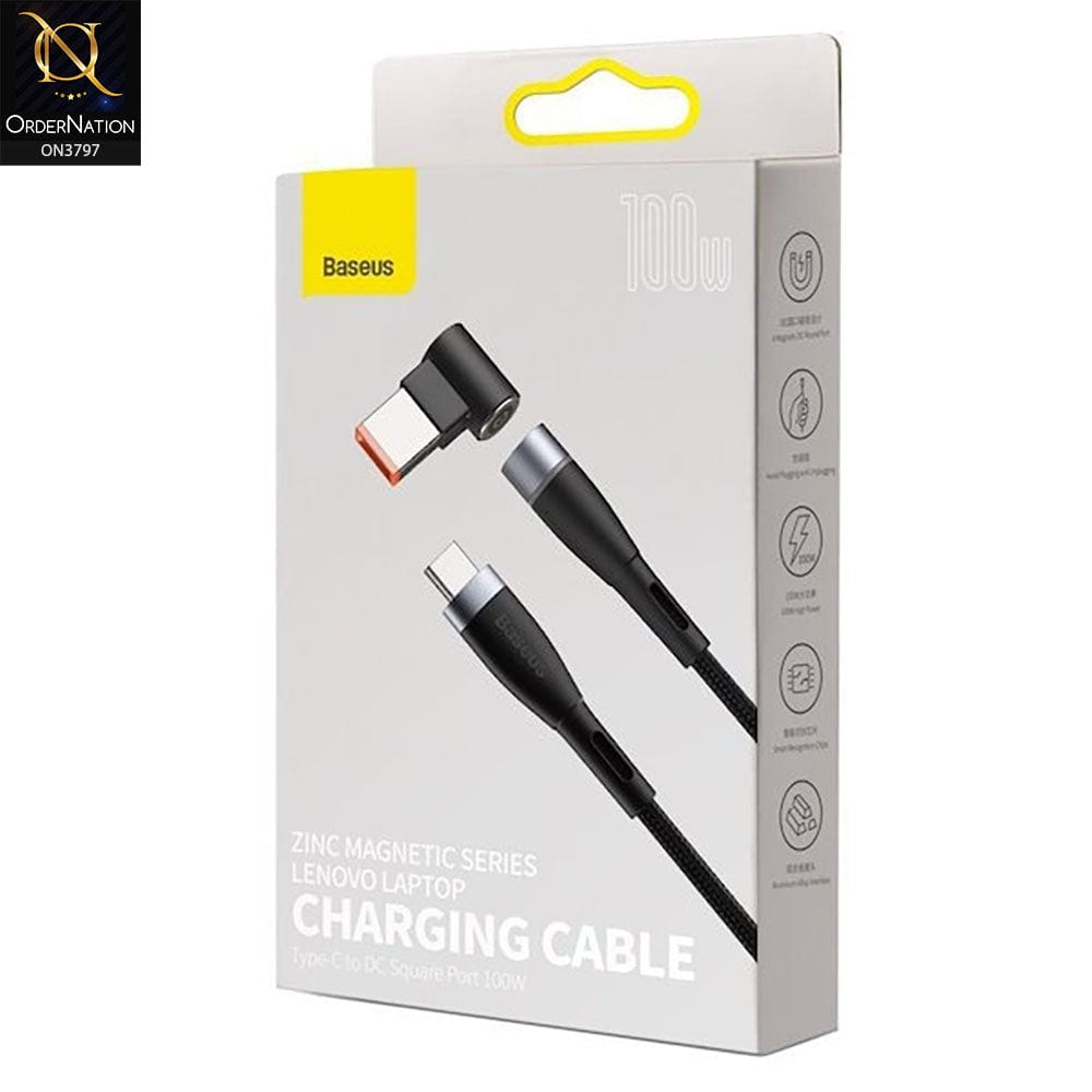 Baseus Zinc Magnetic Series Laptop Charging Cable Type C to DC Square Port 100W 2m (CATXC-U01)