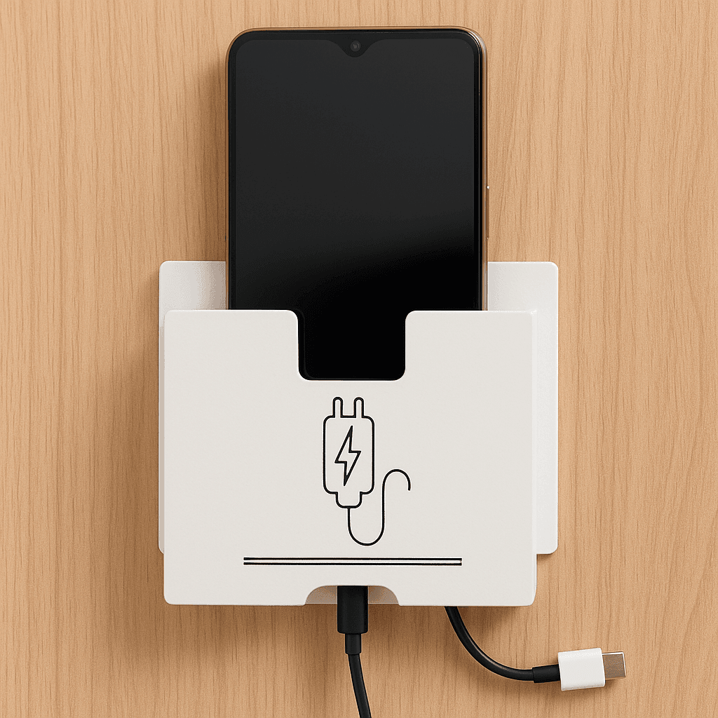 Wall Mount Acrylic Mobile Phone charger Holder - Futurestore.pk
