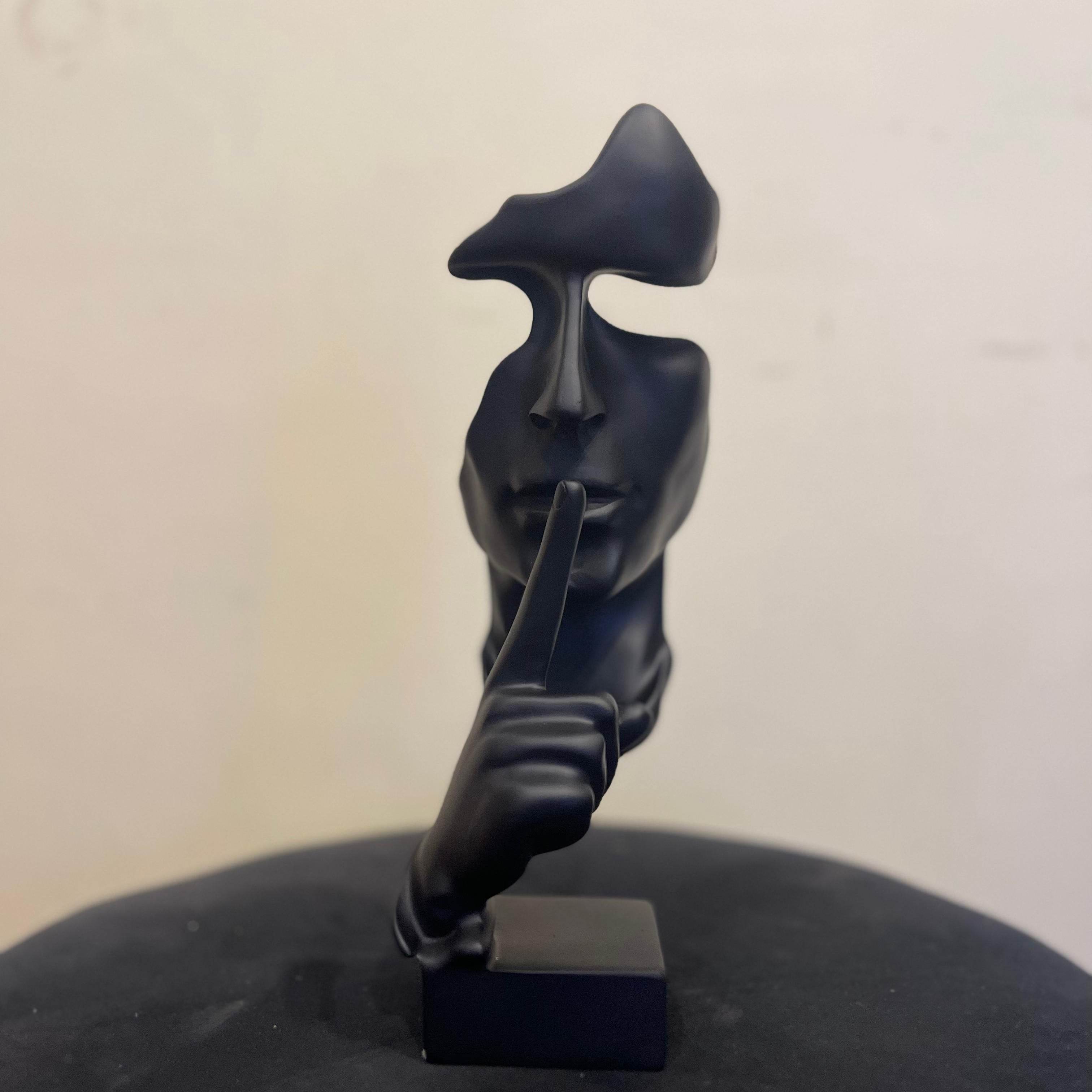 Large Silent Thinker Face Ceramic Sculpture  Elegant Home & Office Decor - Futurestore.pk