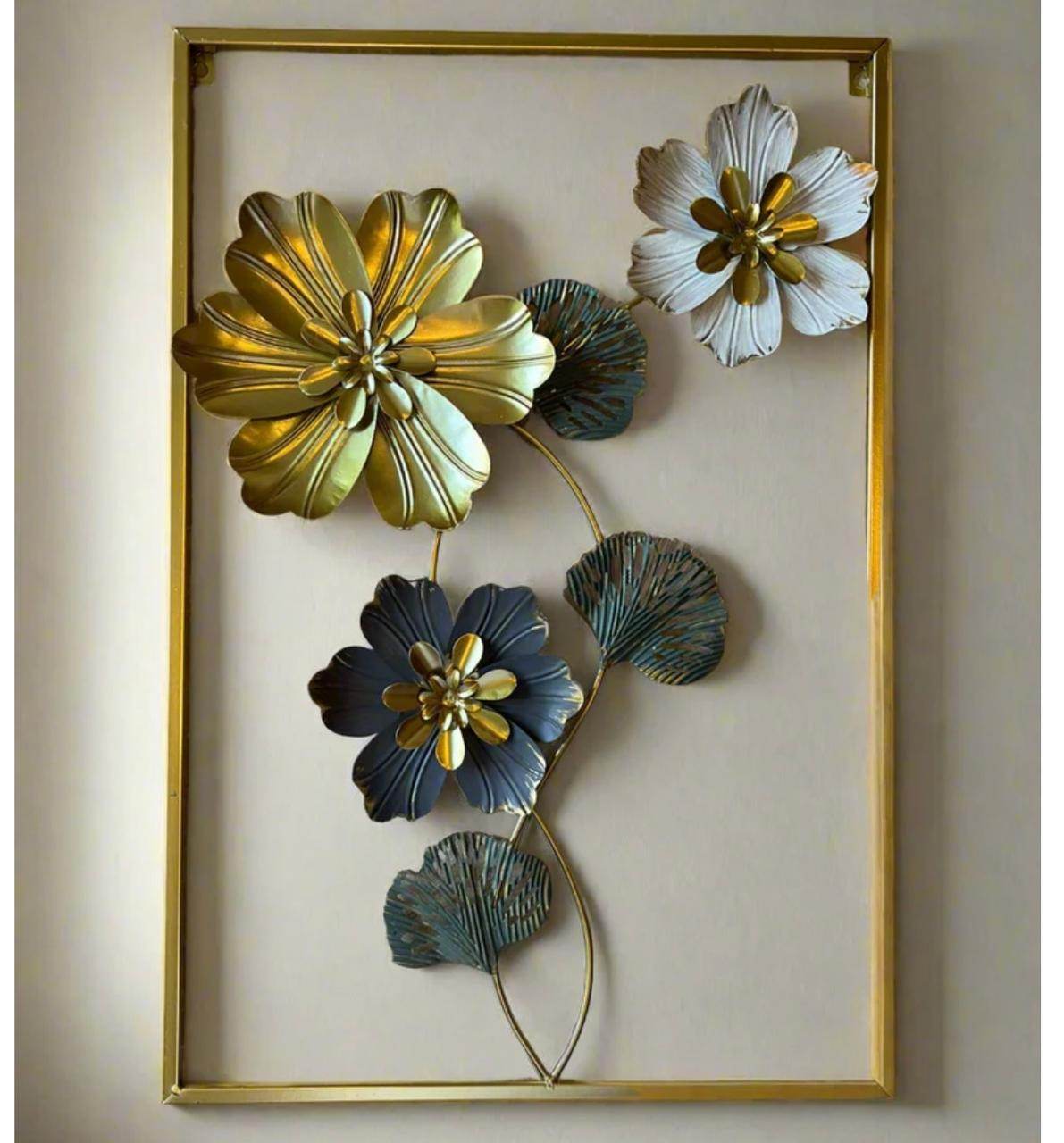 Imported Premium Quality Metal Flower Frame  Elegant Decorative Wall Art - Futurestore.pk