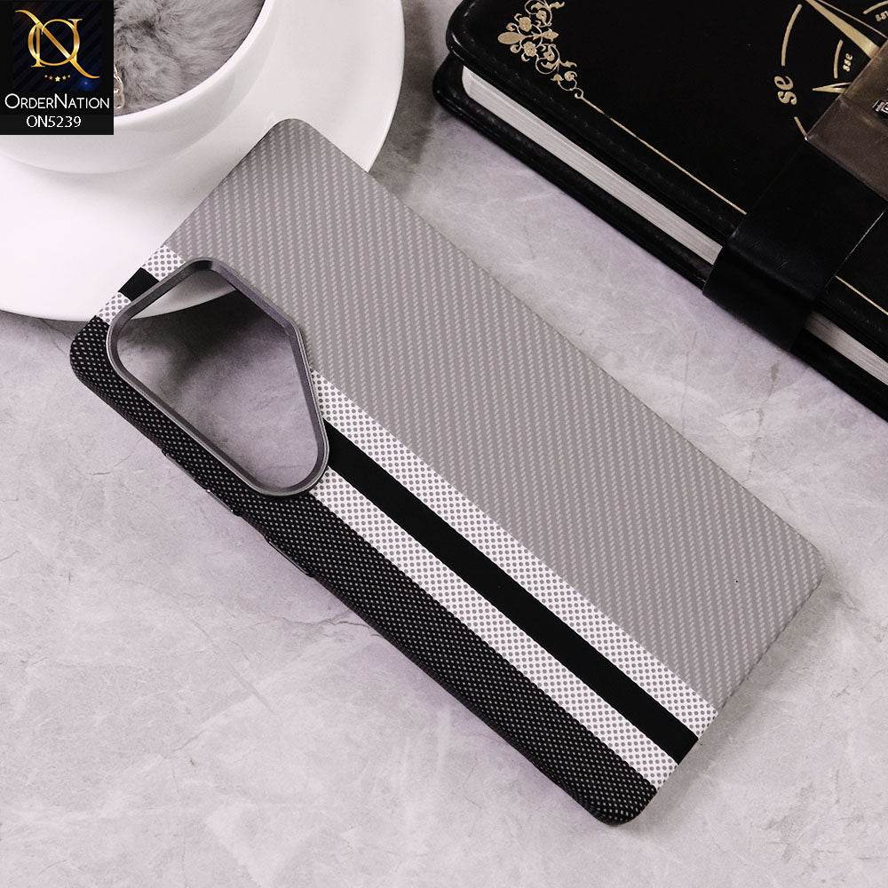 Samsung Galaxy S25 Ultra Cover - Design2 - Universe Luxo Carbon Fiber Texture Ultra Thin Shell Case With Metal Camera Ring Borders
