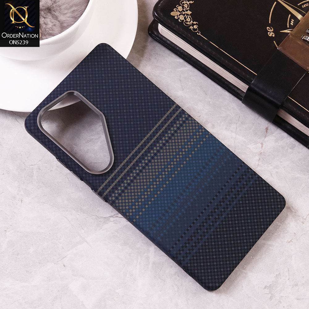 Samsung Galaxy S25 Ultra Cover - Design4 - Universe Luxo Carbon Fiber Texture Ultra Thin Shell Case With Metal Camera Ring Borders