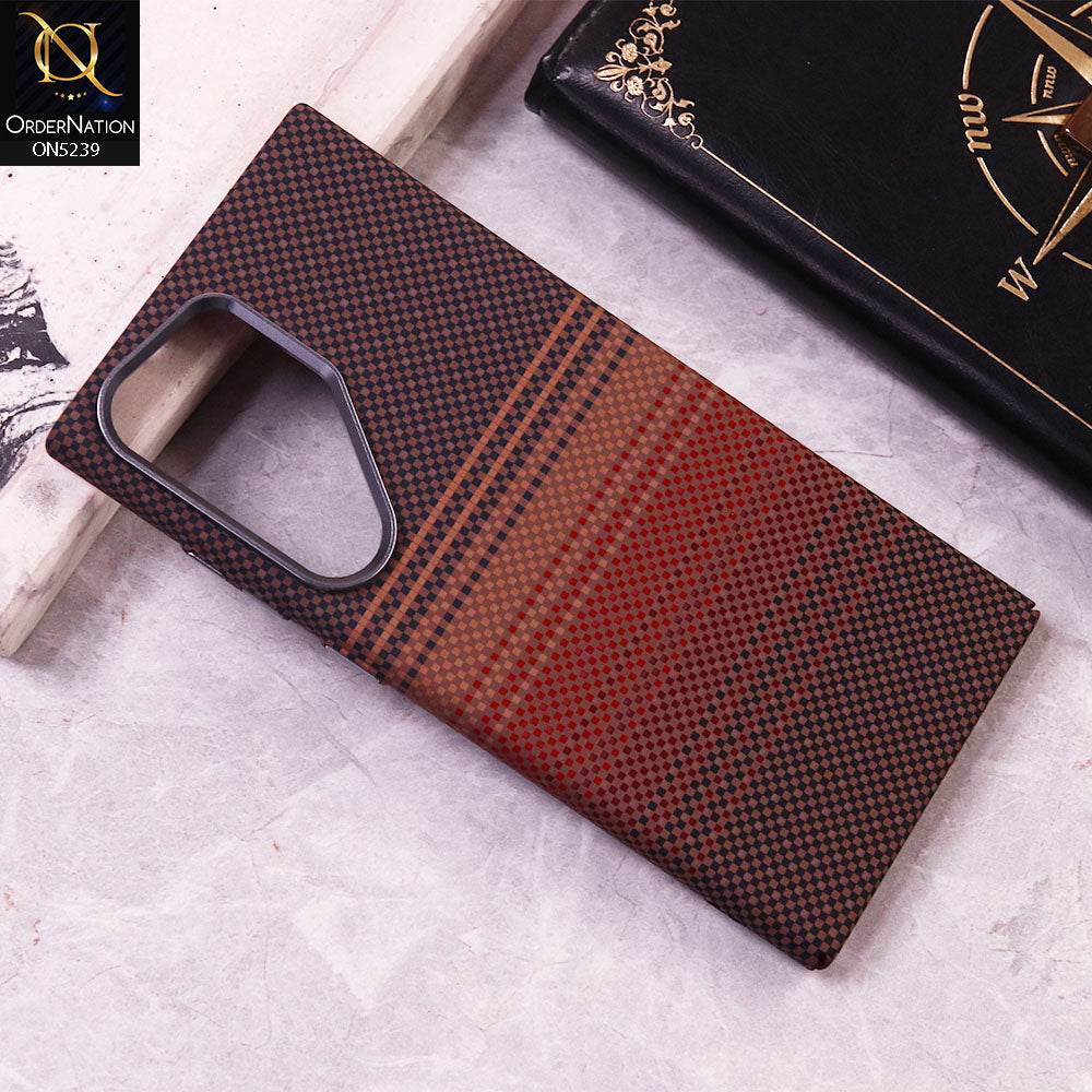 Samsung Galaxy S22 Ultra Cover - Design7 - Universe Luxo Carbon Fiber Texture Ultra Thin Shell Case With Metal Camera Ring Borders