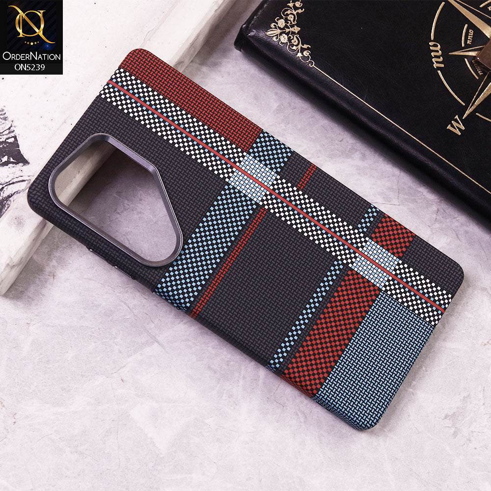 Samsung Galaxy S25 Ultra Cover - Design8 - Universe Luxo Carbon Fiber Texture Ultra Thin Shell Case With Metal Camera Ring Borders