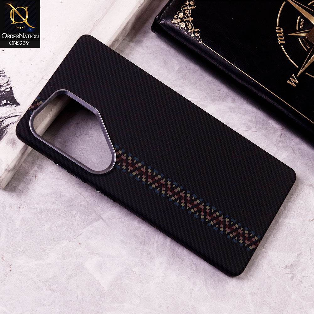 Samsung Galaxy S25 Ultra Cover - Design9 - Universe Luxo Carbon Fiber Texture Ultra Thin Shell Case With Metal Camera Ring Borders