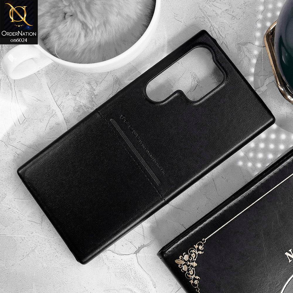 Samsung Galaxy S24 Ultra Cover - Black - G-Case Fine Leather Cardcool Series Case