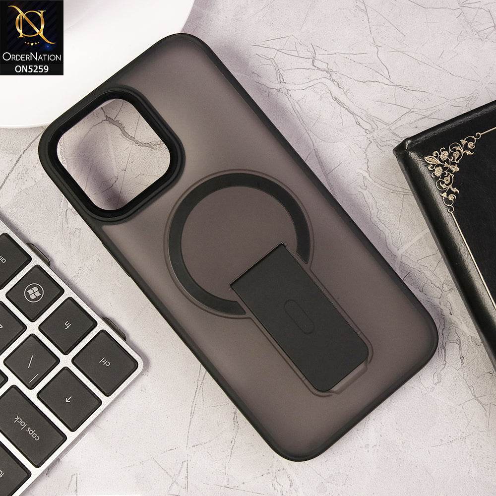 iPhone 16 Pro Max Cover - Black - Magnatic Wirless Charging & Stand Back Case - Futurestore.pk