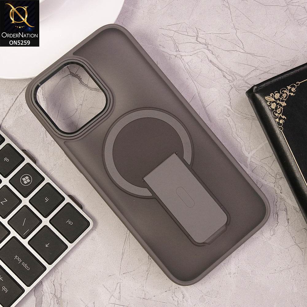 iPhone 16 Pro Max Cover - Gray - Magnatic Wirless Charging & Stand Back Case - Futurestore.pk