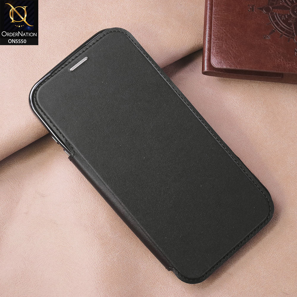 iPhone 17 Pro Max Cover - Black - New Luxurious High Quality Clear And Leather Flip Book With MagSafe And Camera Protecttion