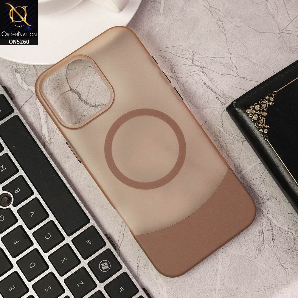 iPhone 16 Pro Max Cover - Brown - New Matte Magsafe Two Piece Shell Case - Futurestore.pk