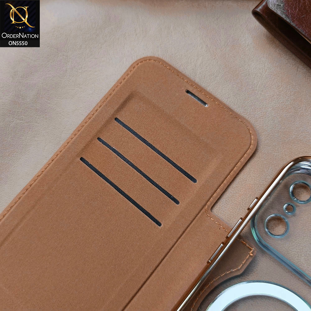 iPhone 17 Pro Max Cover - Black - New Luxurious High Quality Clear And Leather Flip Book With MagSafe And Camera Protecttion