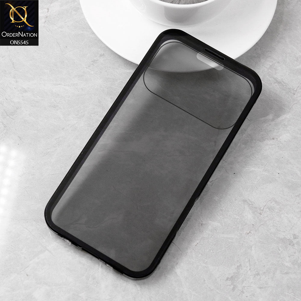 iPhone 17 Pro Max Cover - Black - Luxury HQ Privacy Magnetic Matel Frame Dual Side Tempered Glass Case