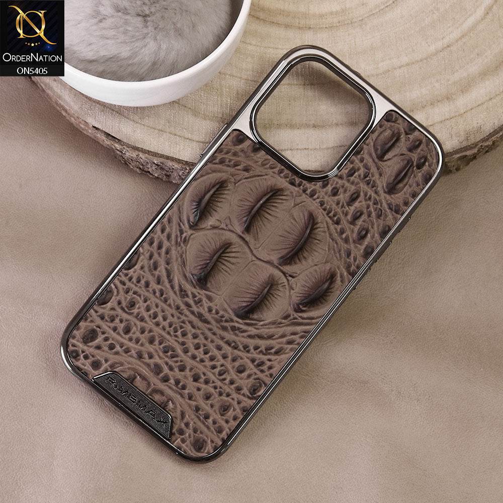 iPhone 16 Pro Max Cover - Dark Brown - Rimbmax Skin Series - Premium Texture Leather Skin Protective Case - Futurestore.pk