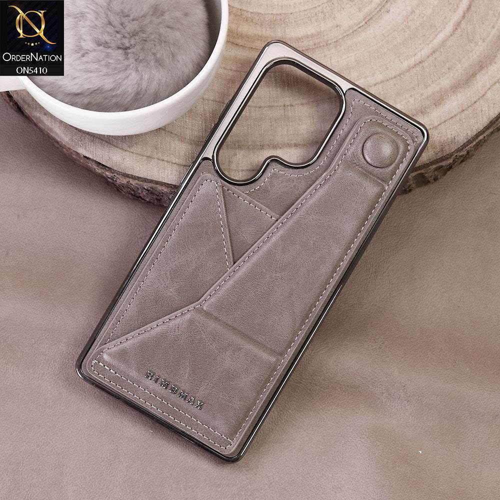 Samsung Galaxy S25 Ultra Cover - Beige - Rimbmax Premium Leather Case With Card Holder And Kickstand Holder - Futurestore.pk