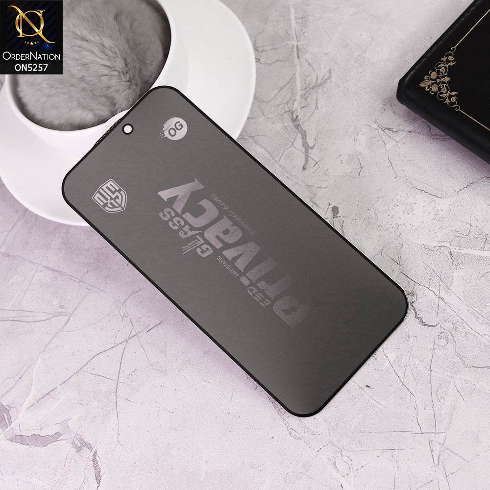 IPhone 16 Pro Max Screen Protector - Black - OG Privacy Tempared Glass Screen Protector - Futurestore.pk