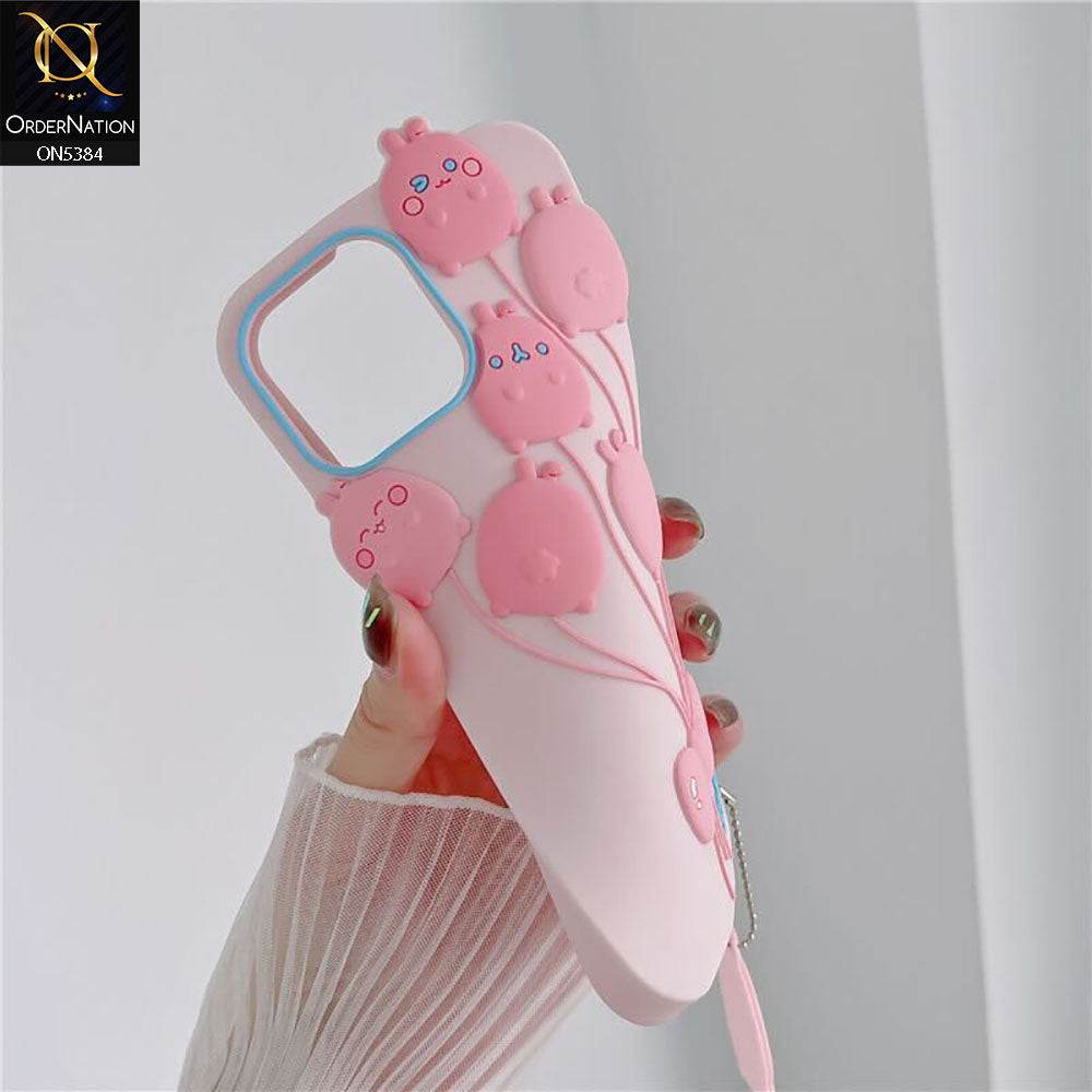 iPhone 11 Cover - Pink - 3D Cute Kawaii Sweet Cartoon Soft Case - Futurestore.pk