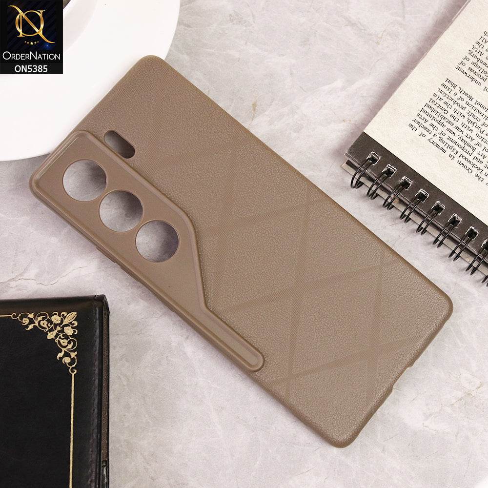 Tecno Camon 40 Cover - Brown - Leather Texture Soft Case With Camera Protection - Futurestore.pk