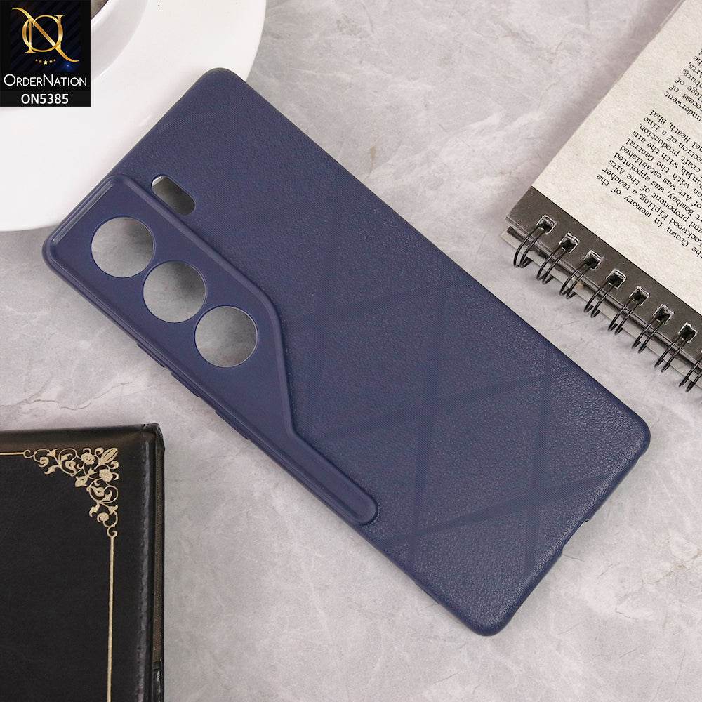Tecno Camon 40 Cover - Blue - Leather Texture Soft Case With Camera Protection - Futurestore.pk