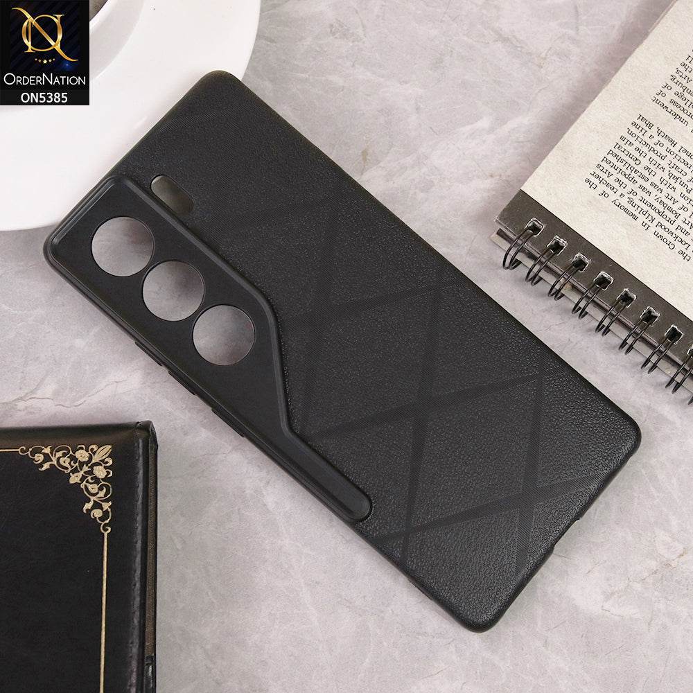 Tecno Camon 40 Cover - Black - Leather Texture Soft Case With Camera Protection - Futurestore.pk