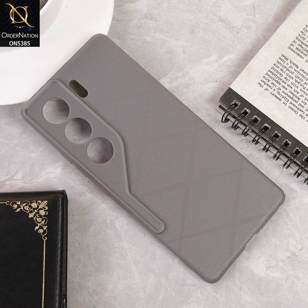 Tecno Camon 40 Cover - Gray - Leather Texture Soft Case With Camera Protection - Futurestore.pk