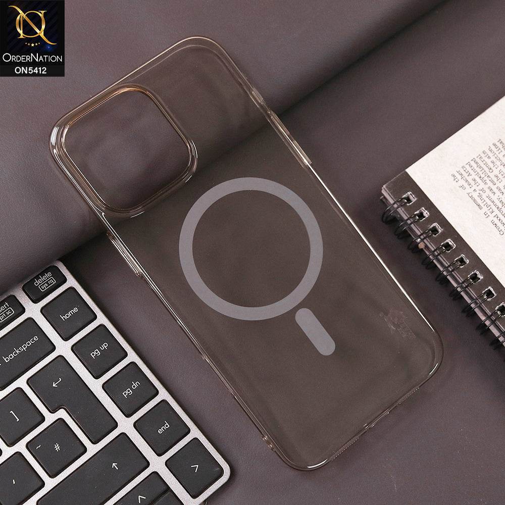 iPhone 16 Pro Max Cover - Gray - Ultra Thin HD Clear Hard PC Magsafe Case Magnetic Transparent Back Cover - Futurestore.pk