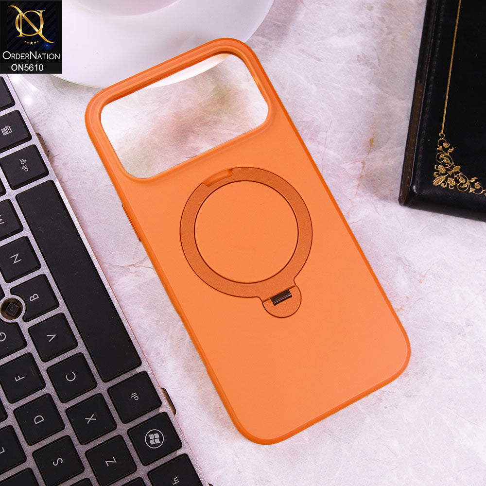 iPhone 17 Pro Max Cover - Orange - Henks Premium TPU Matte Case With KickStand