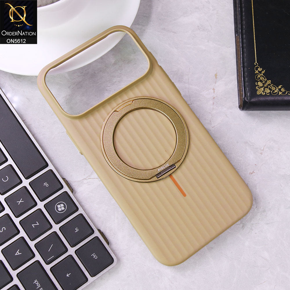 iPhone 17 Pro Max Cover - Desert - New Piblue High Qualiity Hard Shell Case With Metal Kick Stand