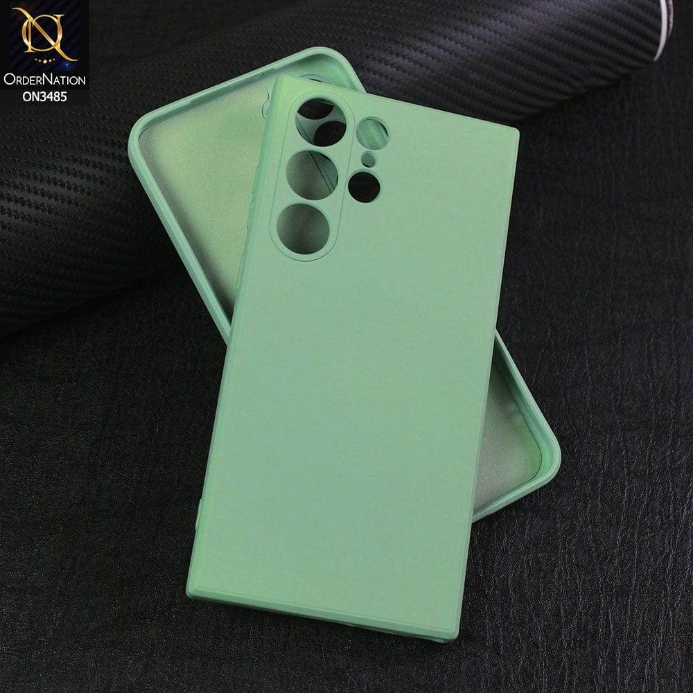 Samsung Galaxy S24 Ultra Cover - Light Green - ONation Silica Gel Series - HQ Liquid Silicone Elegant Colors Camera Protection Soft Case - Futurestore.pk