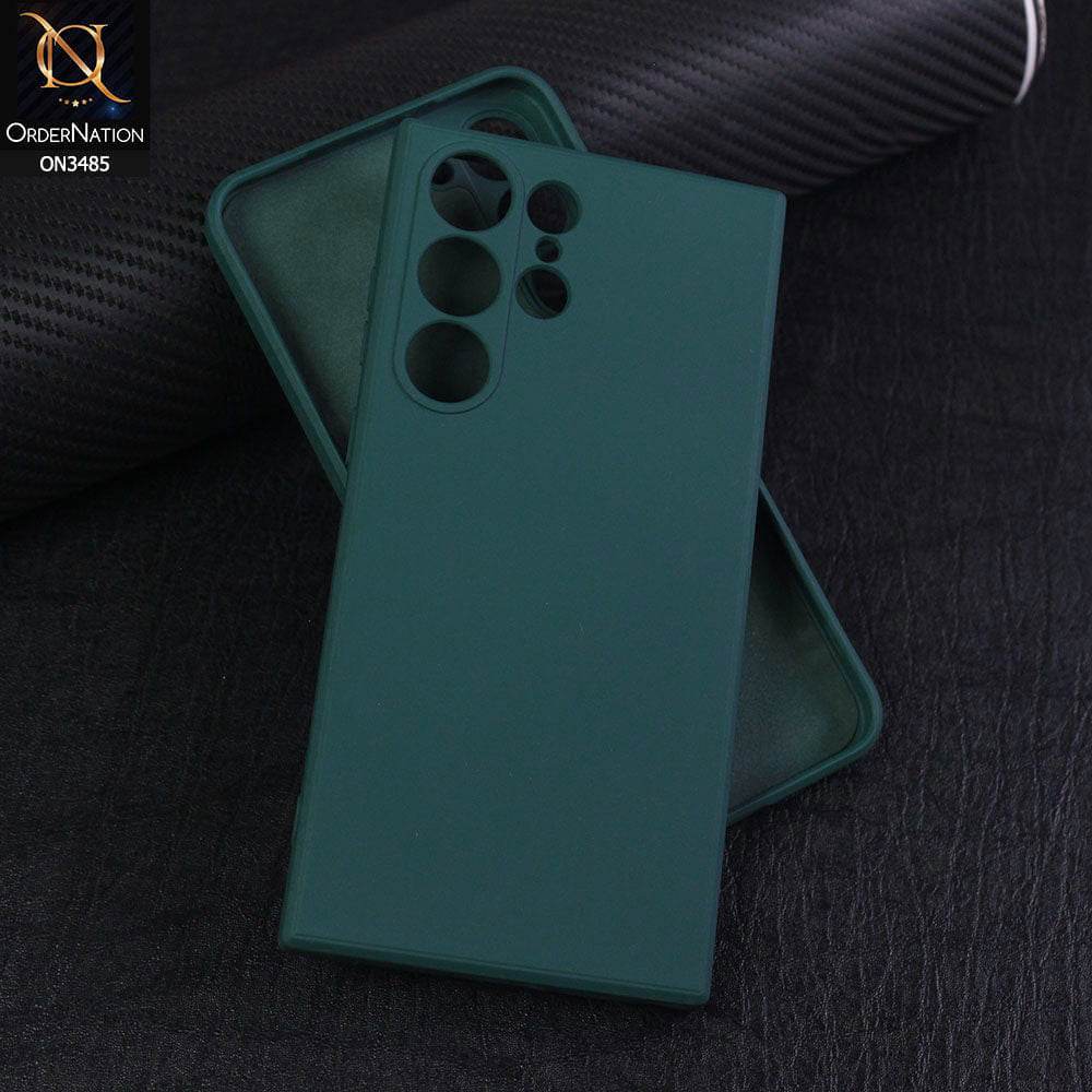 Samsung Galaxy S25 Ultra Cover - Dark Green - ONation Silica Gel Series - HQ Liquid Silicone Elegant Colors Camera Protection Soft Case - Futurestore.pk